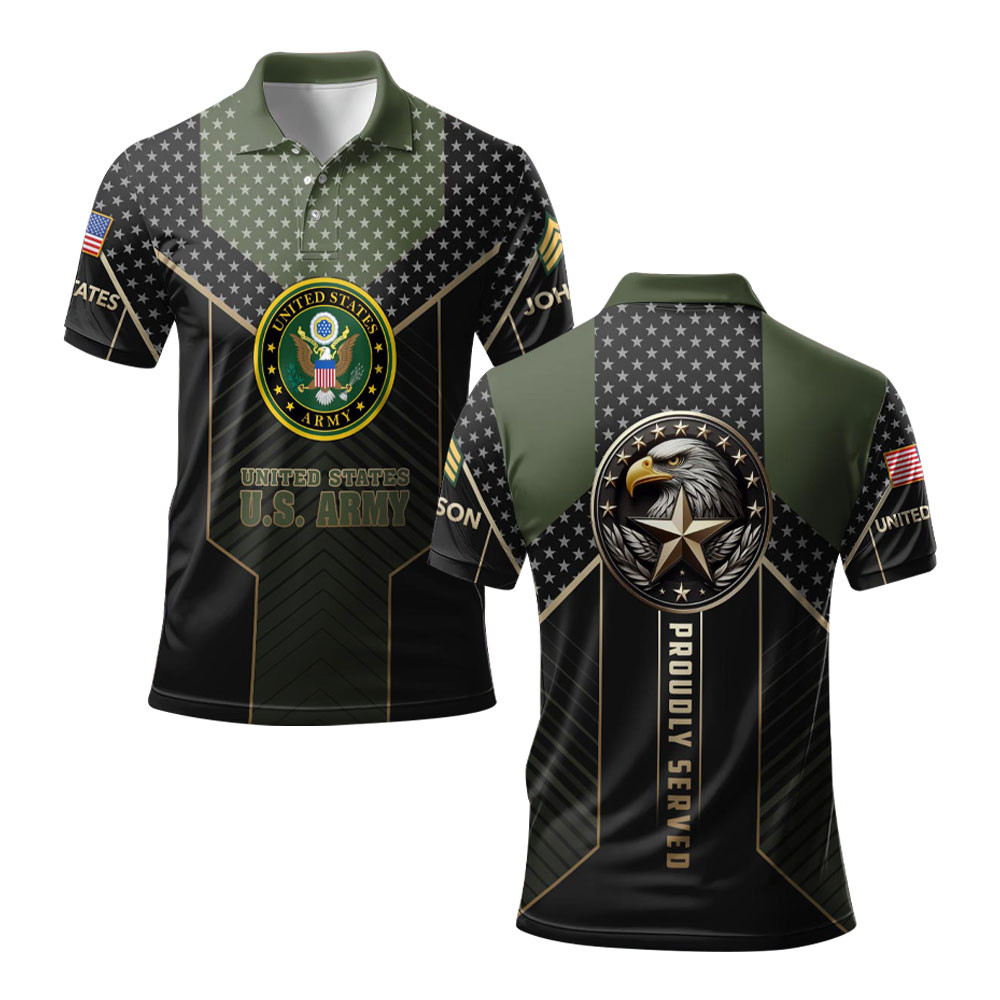 Premium Custom US Army Polo Shirt VPVC219258, Gifts For Army Veteran, Gifts For Veterans Day