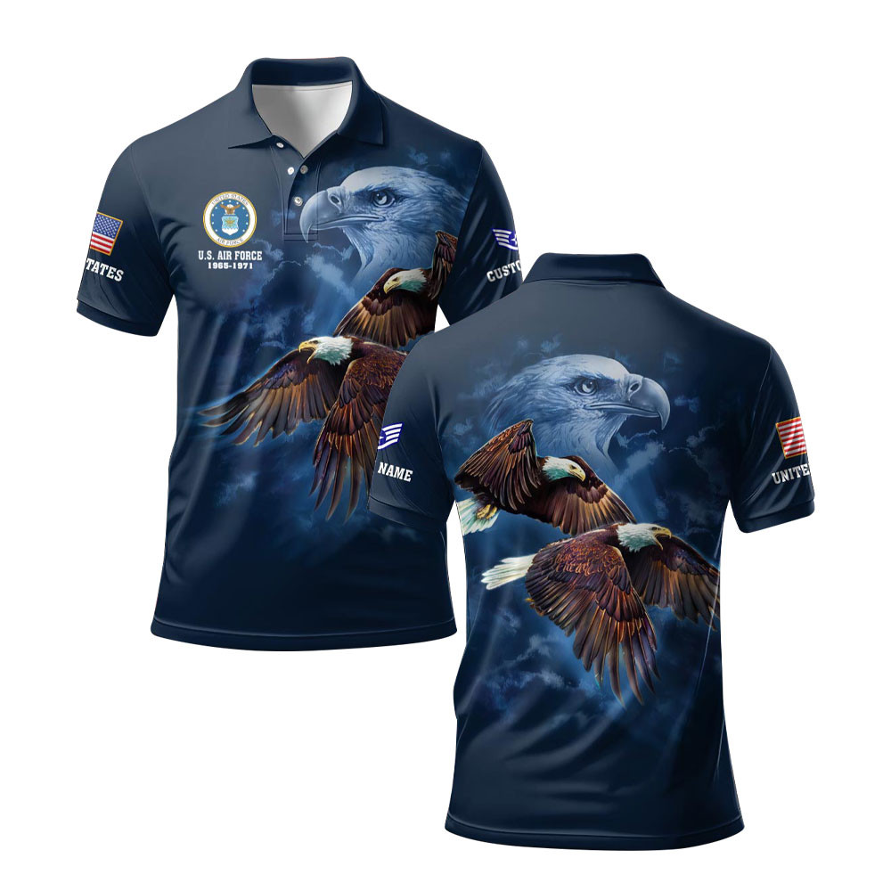 Premium Custom USAF Polo Shirt VPVC219268, Gifts For Air Force Veteran, Gifts For Veterans Day