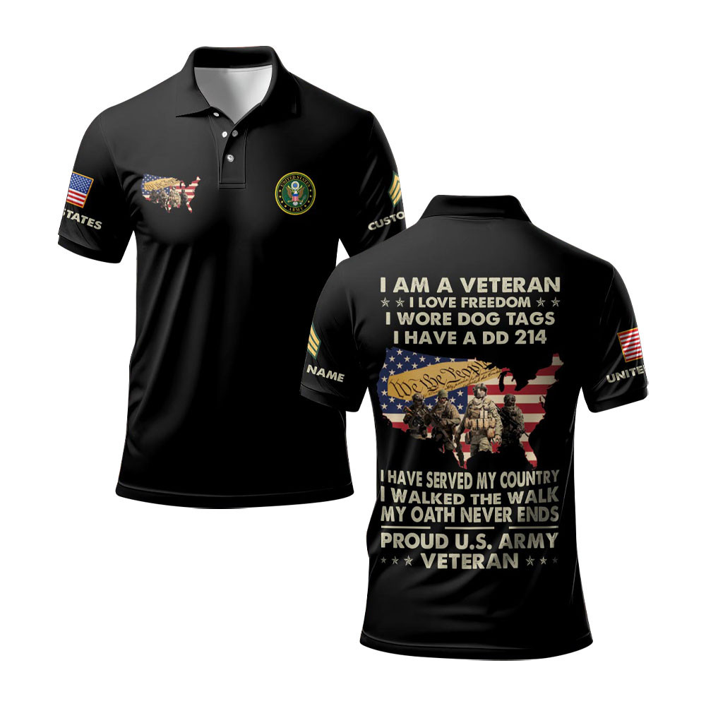 Premium Custom US Army Polo Shirt VPVC219270, Gifts For Army Veteran, Gifts For Veterans Day