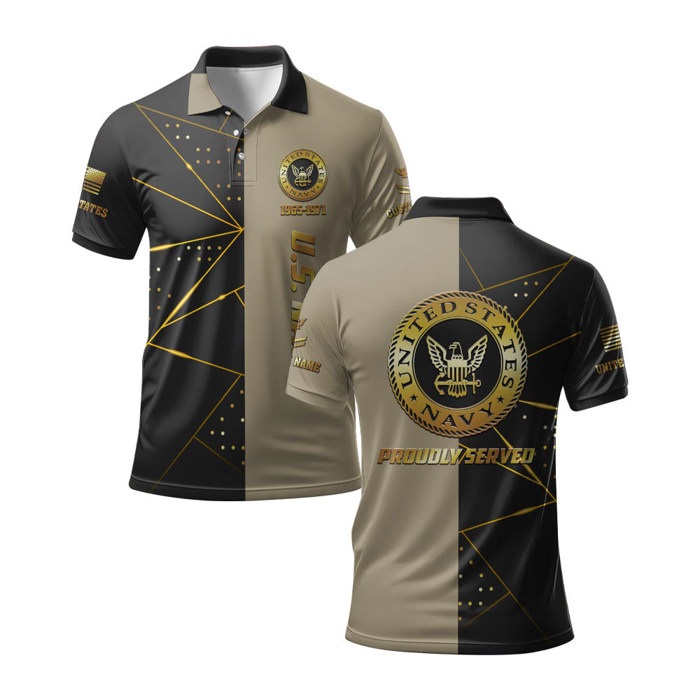 Premium Custom US Navy Polo Shirt VPVC219271, Gifts For Navy Veteran, Gifts For Veterans Day