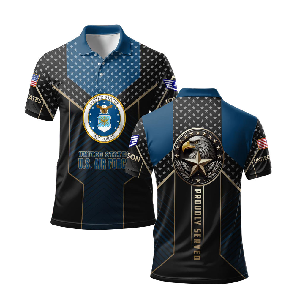 Premium Custom USAF Polo Shirt VPVC219272, Gifts For Air Force Veteran, Gifts For Veterans Day