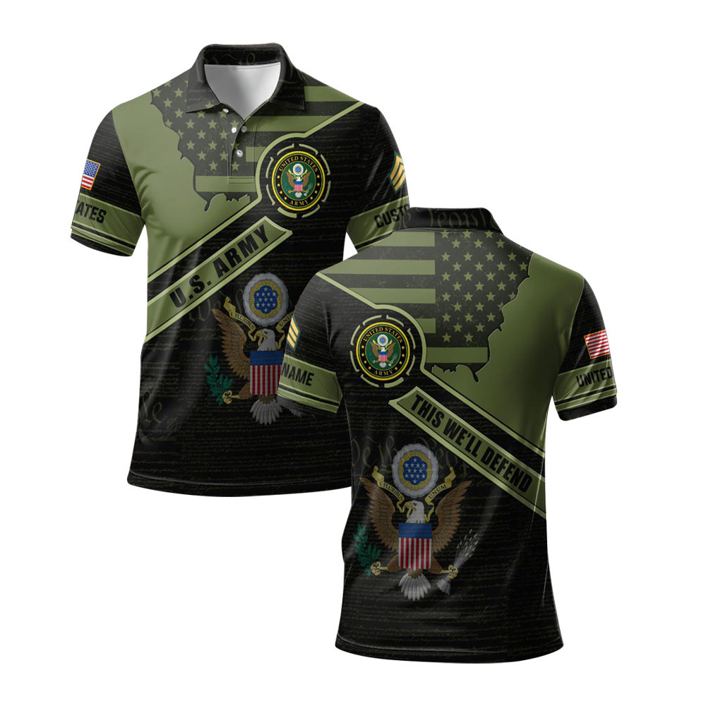 Premium Custom US Army Polo Shirt VPVC219273, Gifts For Army Veteran, Gifts For Veterans Day