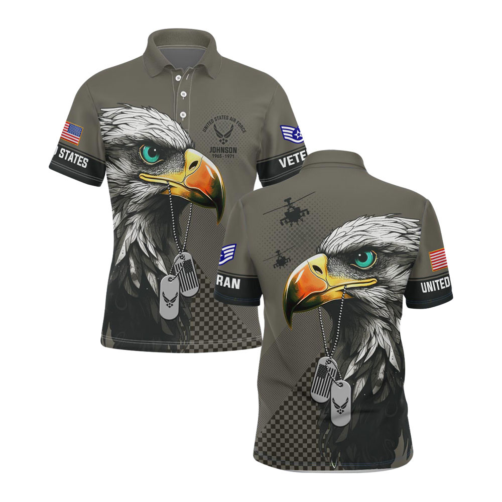 Premium Custom USAF Polo Shirt VPVC219275, Gifts For Air Force Veteran, Gifts For Veterans Day