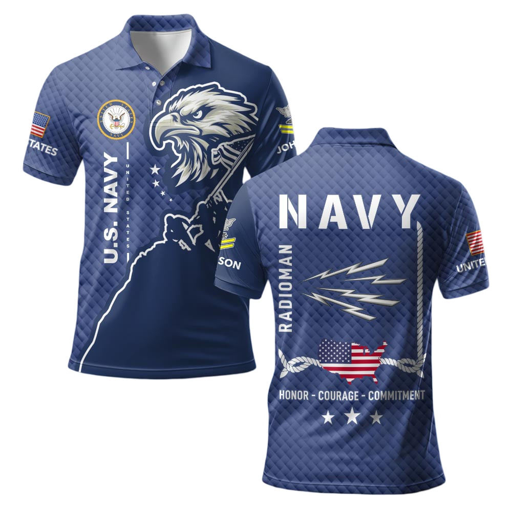 Premium Custom US Navy Polo Shirt VPVC219276, Gifts For Navy Veteran, Gifts For Veterans Day