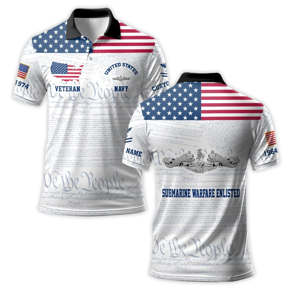 Premium Custom US Navy Polo Shirt VPVC219280, Gifts For Navy Veteran, Gifts For Veterans Day