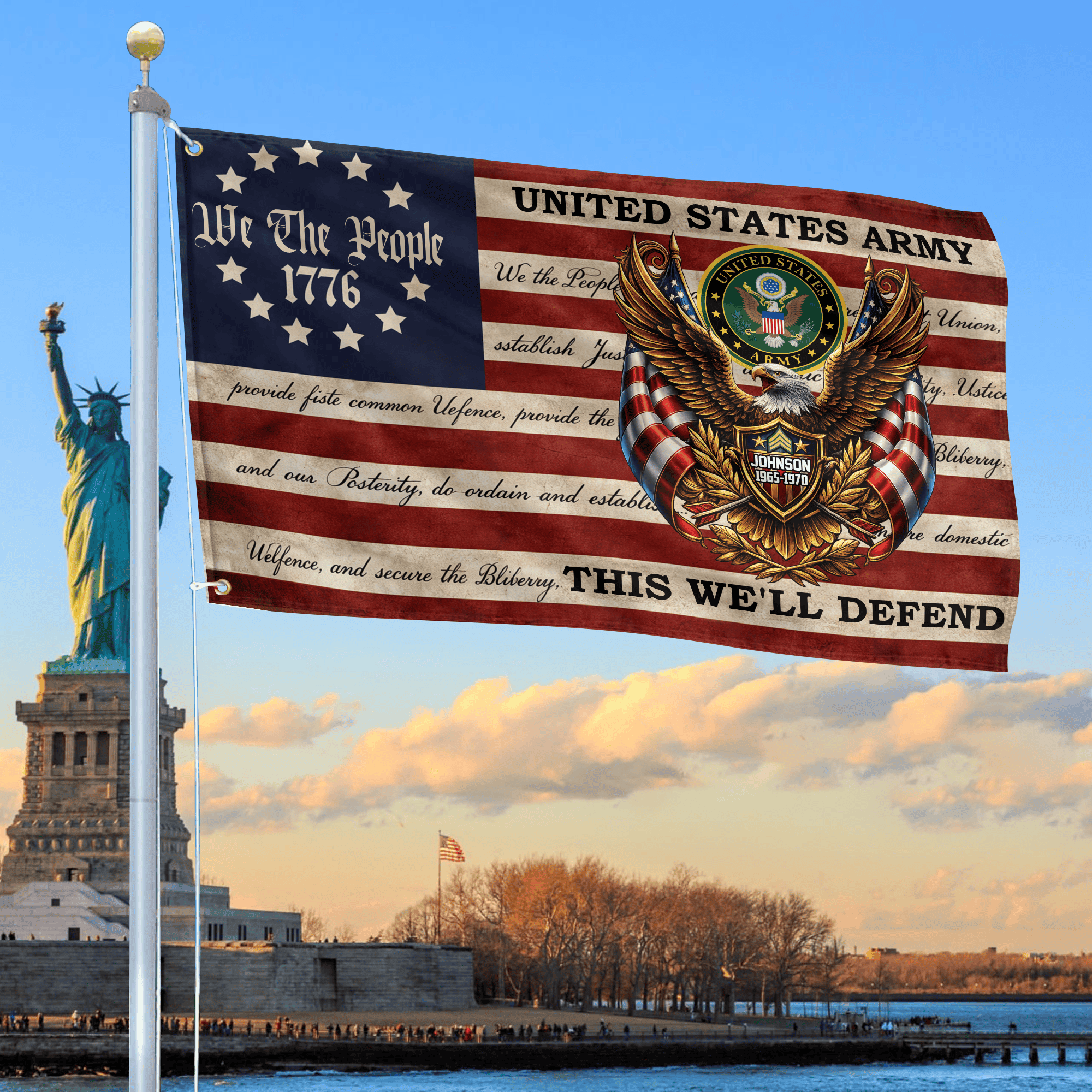 Premium Custom US Army Grommet Flag VPVC120148, Gifts For Army Veteran, Best Gifts On Independence Day, Veterans Day