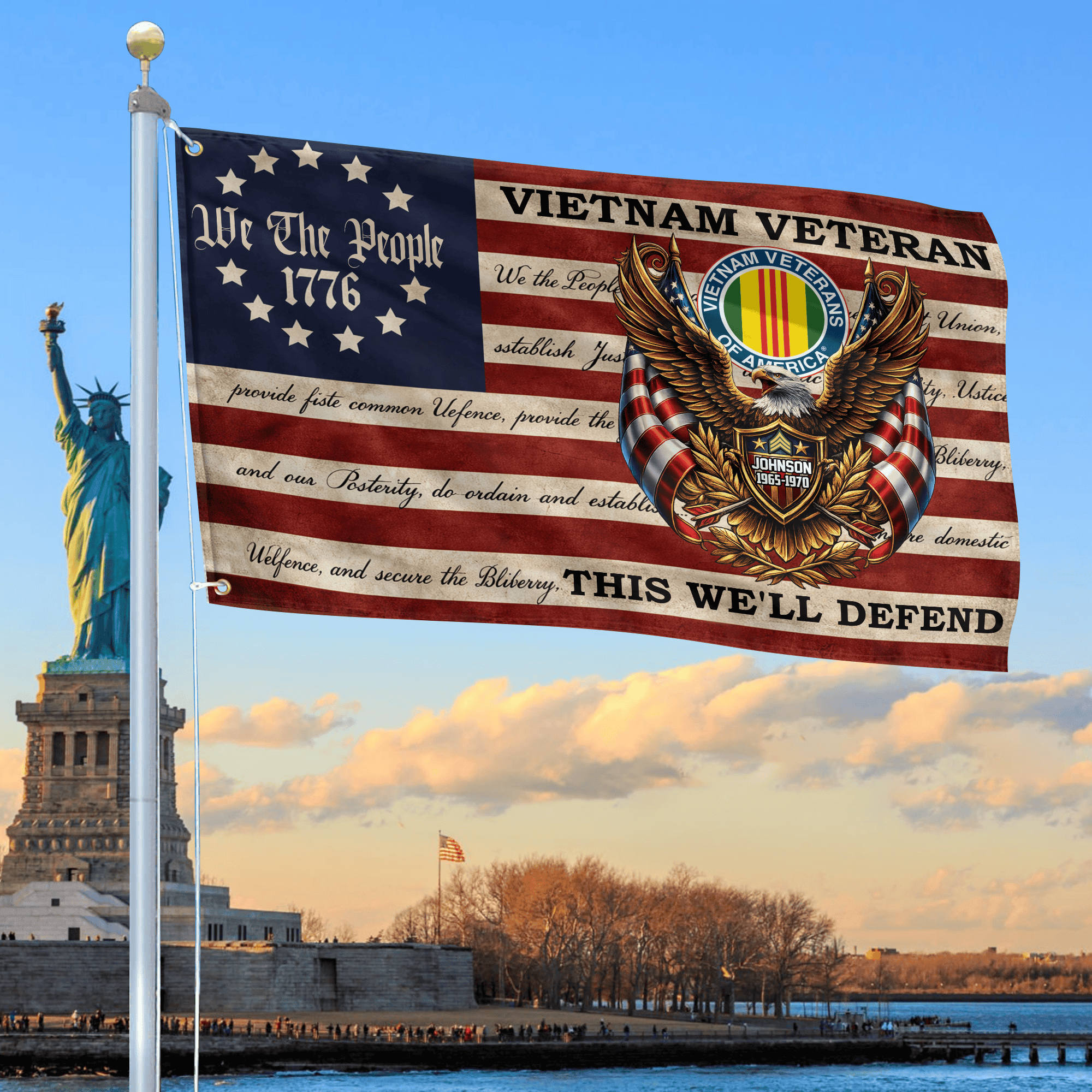 Premium Custom Vietnam Veteran Grommet Flag VPVC120154, Gifts For Vietnam Veteran, Best Gifts On Independence Day, Veterans Day