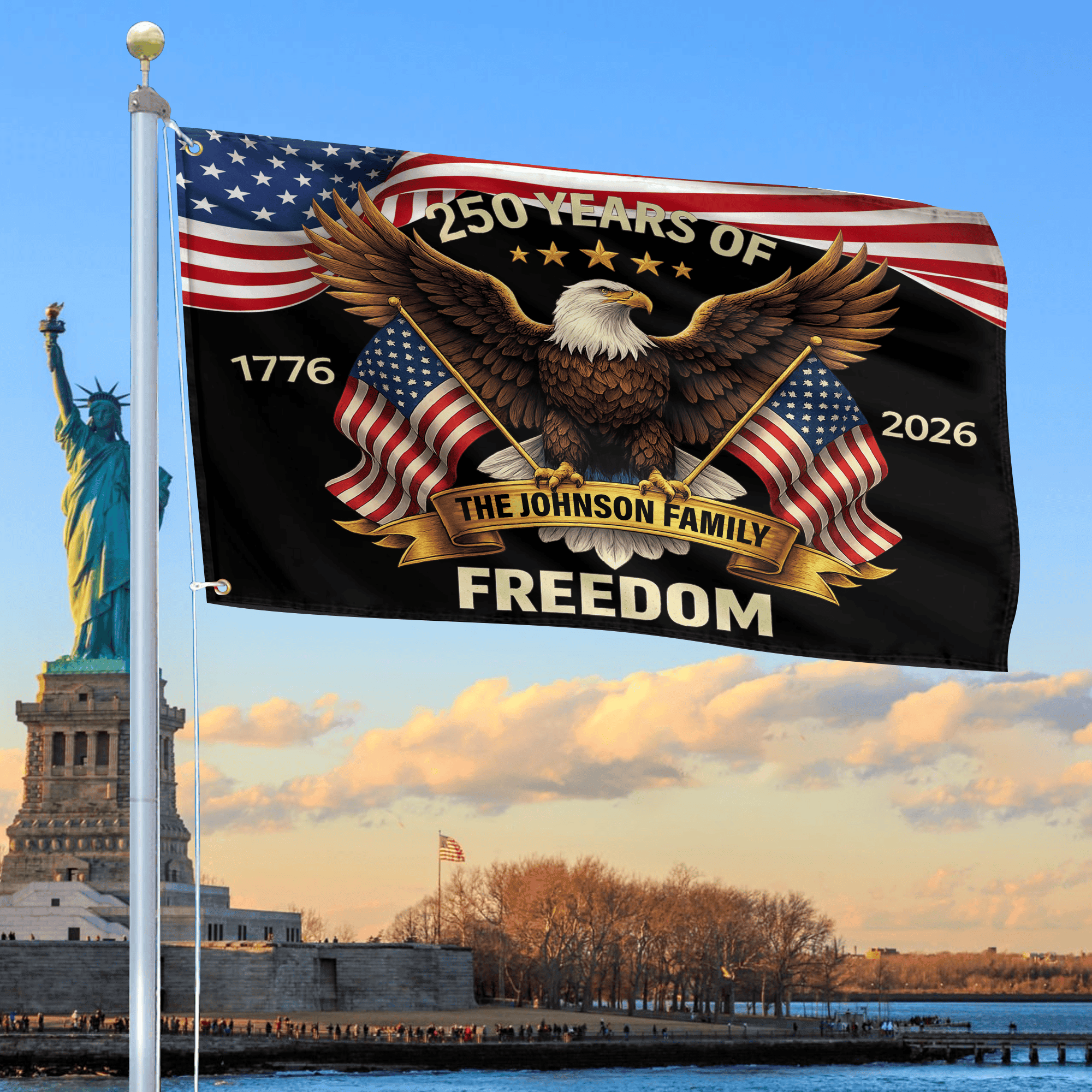 Premium Custom America 250th Anniversary Grommet Flag VPVC120161, America 250th Flag, America 250th Birthday, Best Gifts On Independence Day, Veterans Day