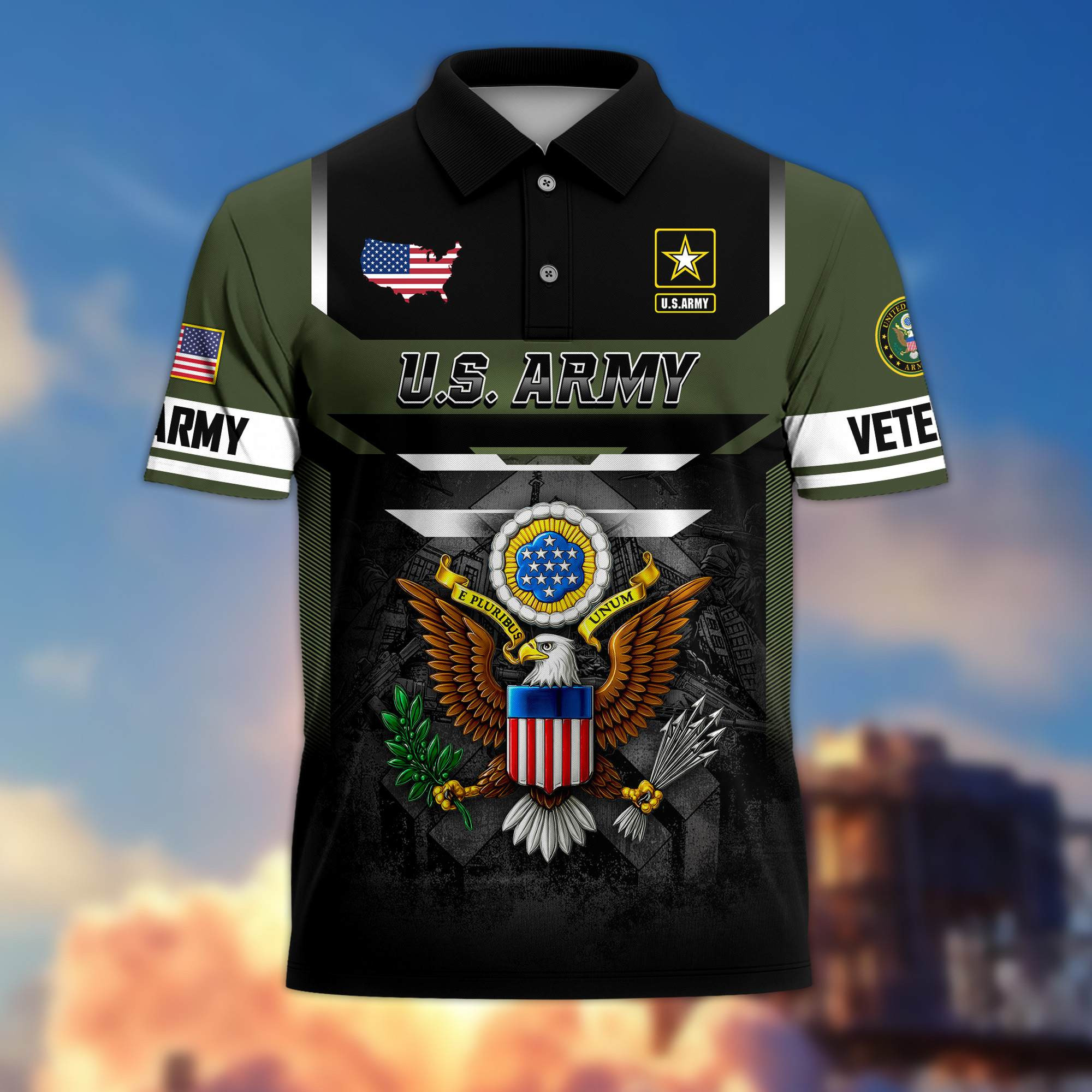 Premium US Veterans Polo Shirt CPHN310311, Gifts For US Veterans, Gifts On Father’s Day, Veterans Day