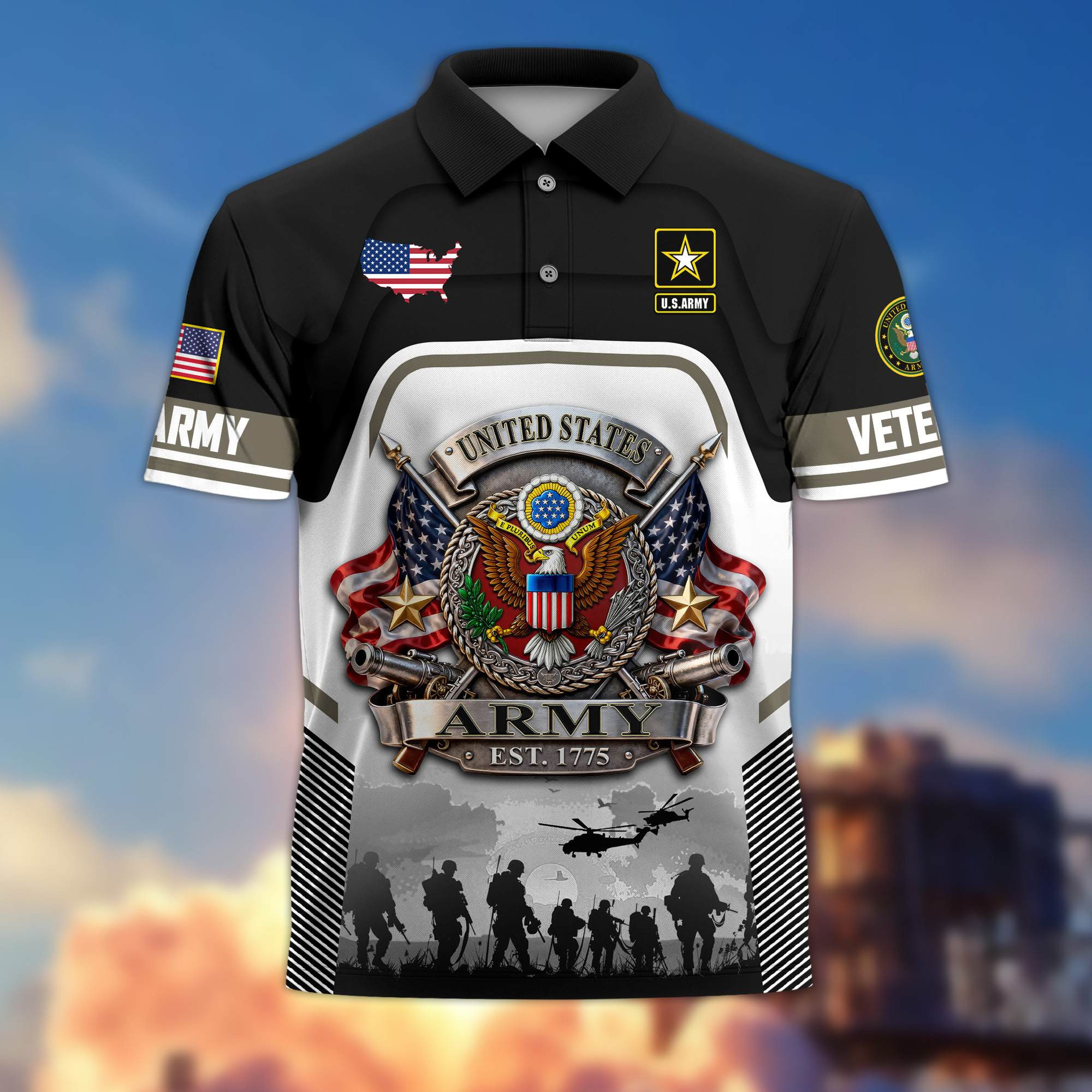 Premium US Veterans Polo Shirt CPHN010411, Gifts For US Veterans, Gifts On Father’s Day, Veterans Day