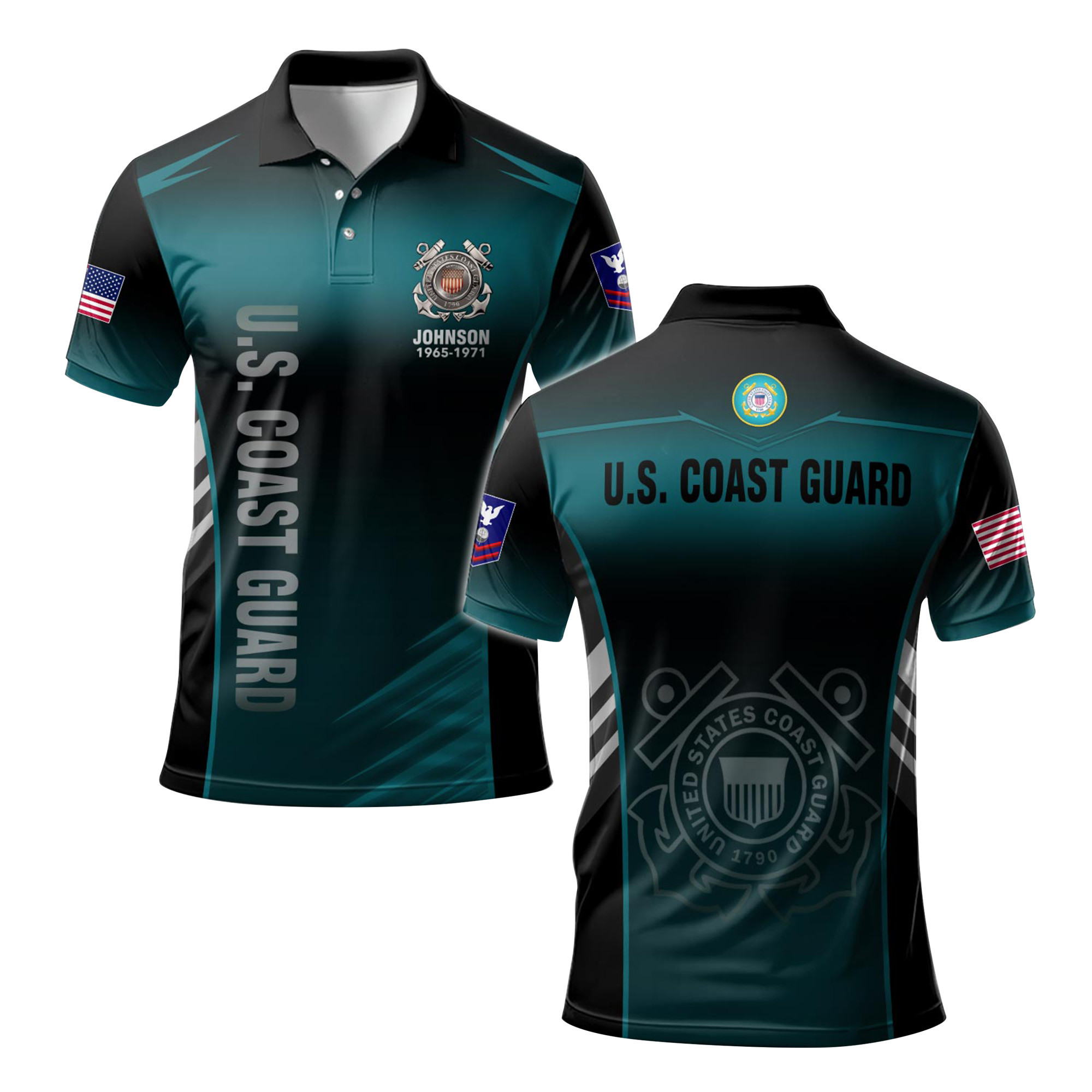 Premium Custom USCG Polo Shirt VPVC219285, Gifts For Coast Guard Veteran, Gifts For Veterans Day
