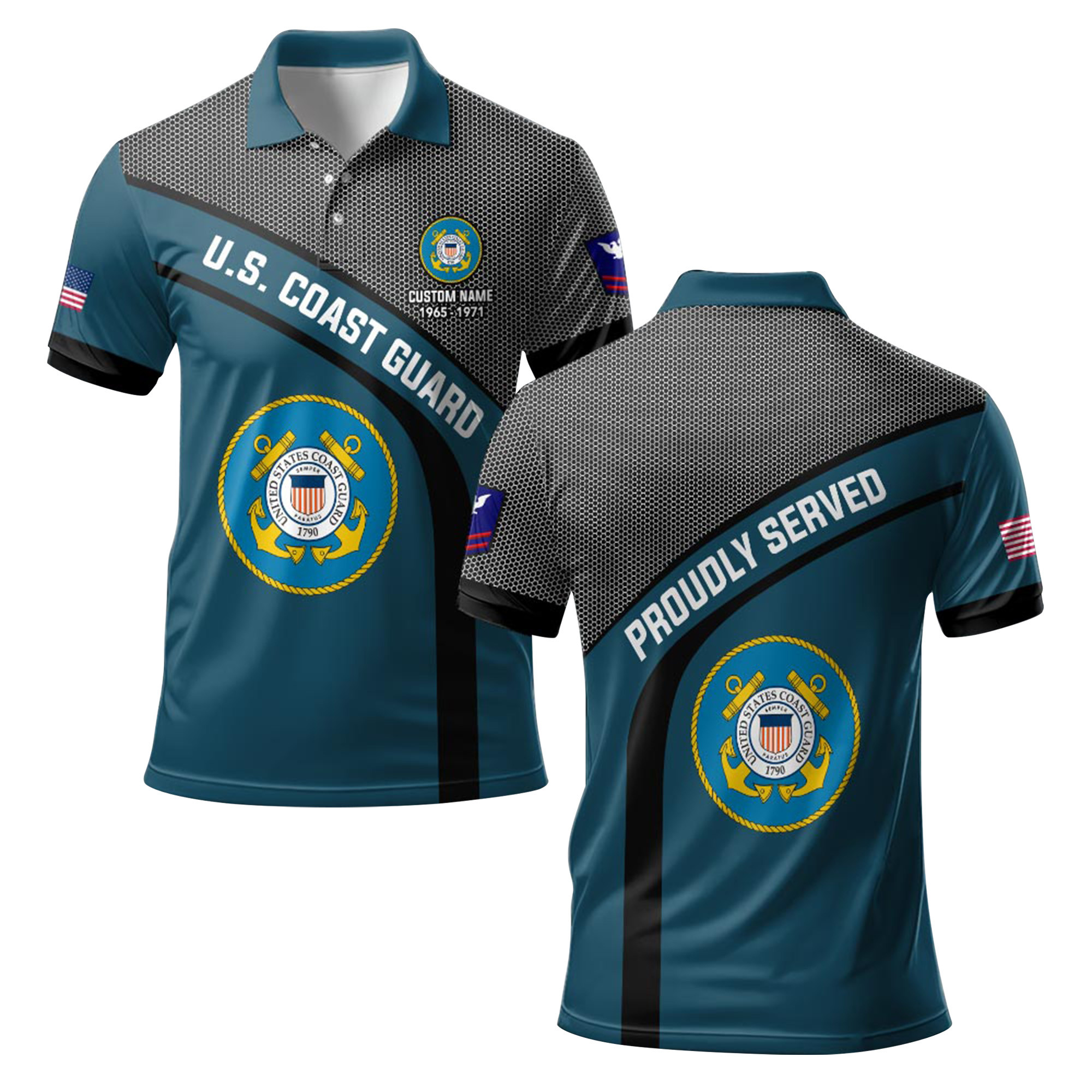 Premium Custom USCG Polo Shirt VPVC219287, Gifts For Coast Guard Veteran, Gifts For Veterans Day
