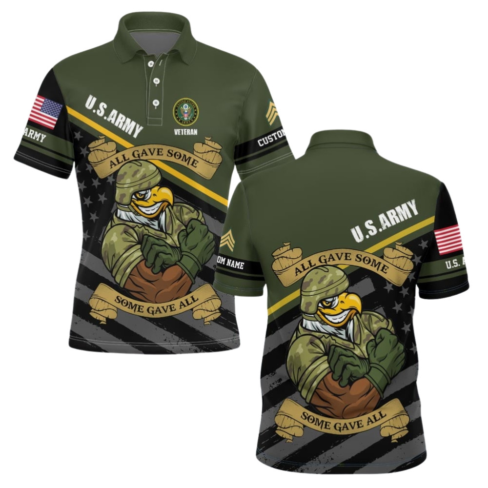 Premium Custom US Army Polo Shirt VPVC219289, Gifts For Army Veteran, Gifts For Veterans Day