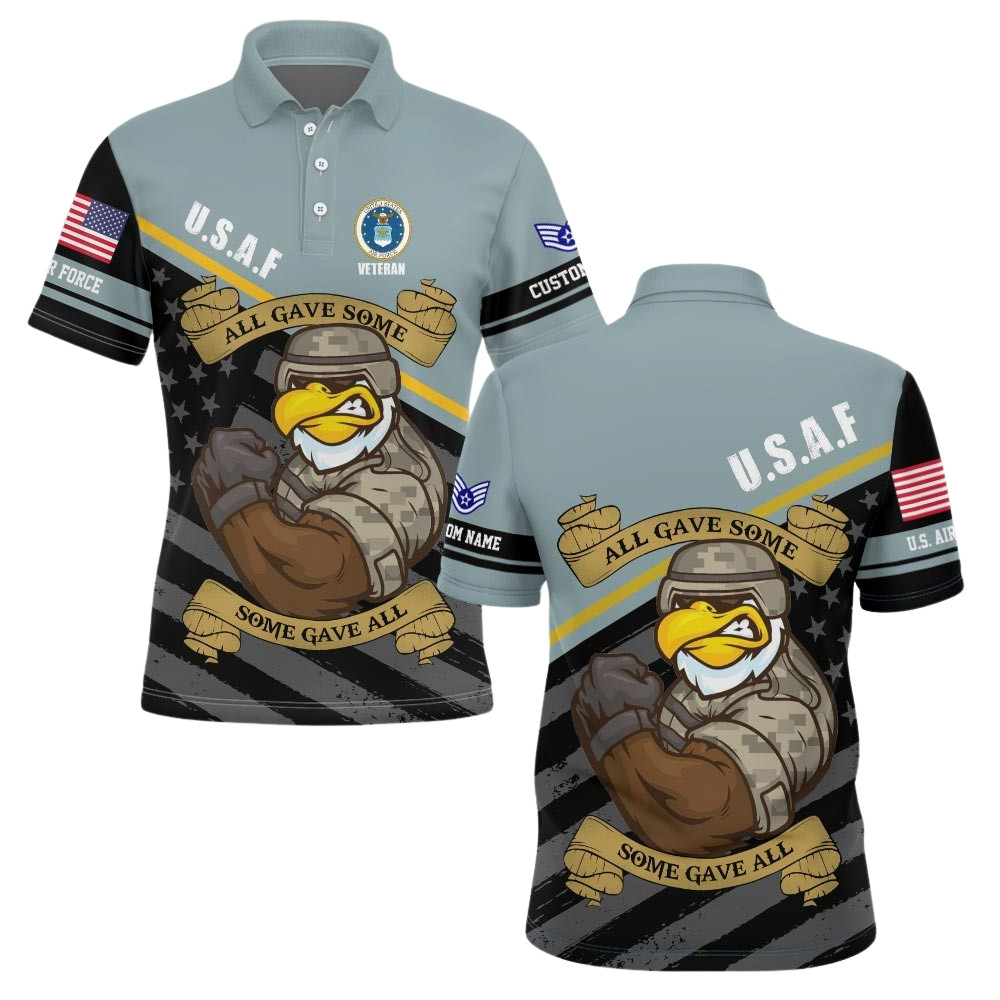Premium Custom USAF Polo Shirt VPVC219291, Gifts For Air Force Veteran, Gifts For Veterans Day