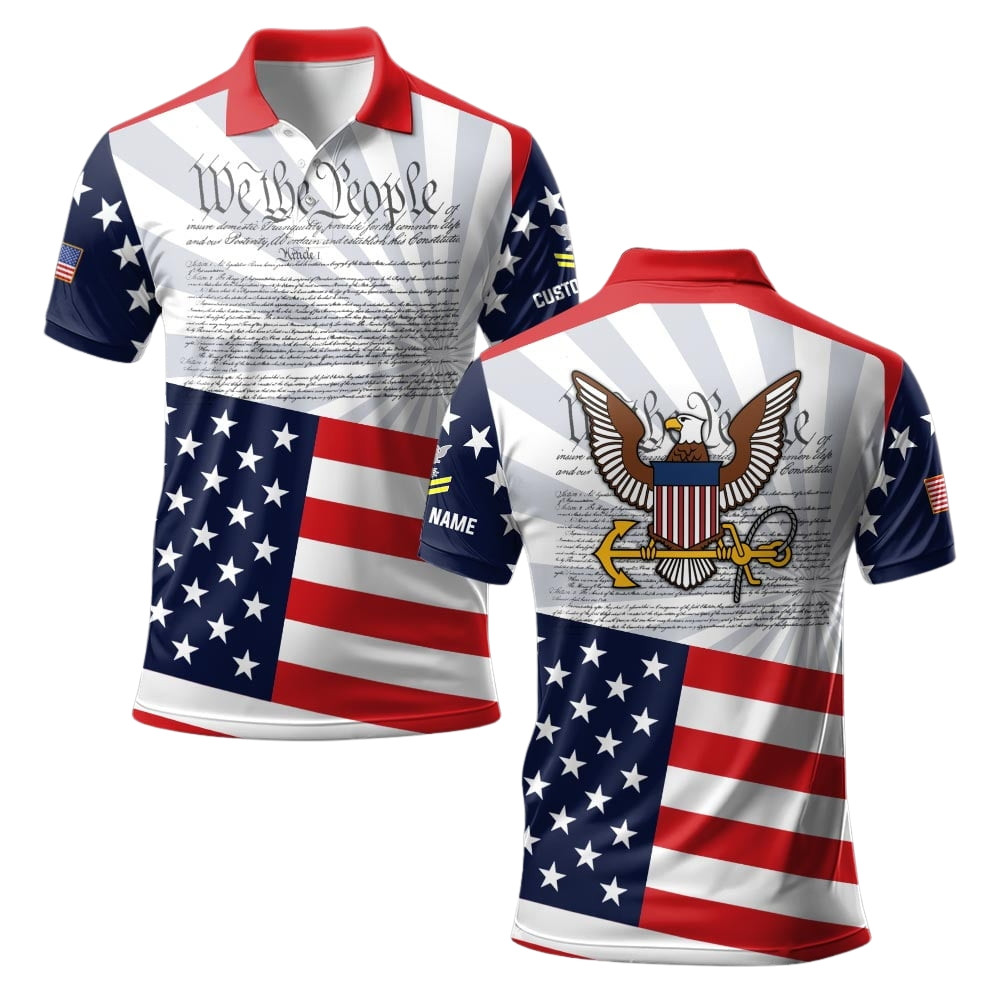 Premium Custom US Navy Polo Shirt VPVC219299, Gifts For Navy Veteran, Gifts For Veterans Day