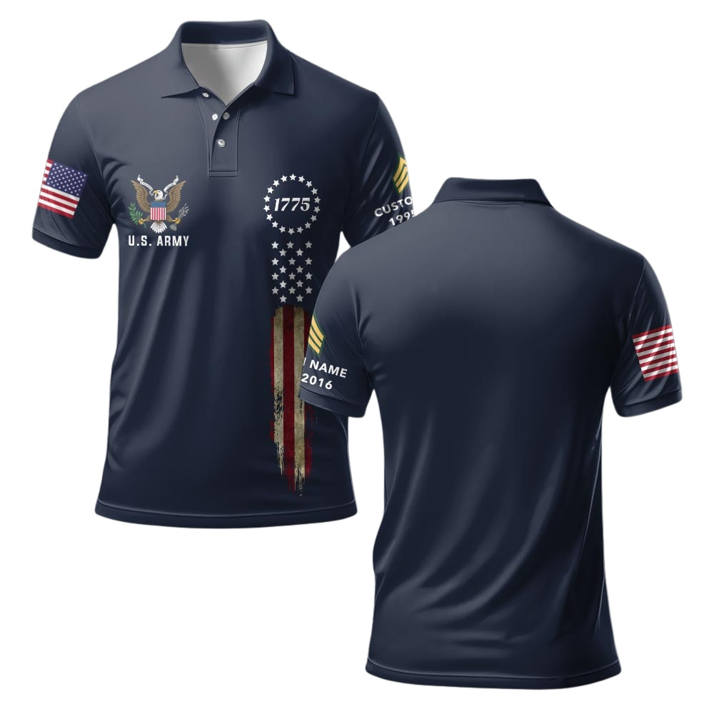 Premium Custom US Army Polo Shirt VPVC219313, Gifts For Army Veteran, Gifts For Veterans Day