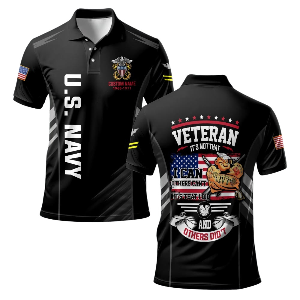 Premium Custom US Navy Polo Shirt VPVC219319, Gifts For Navy Veteran, Gifts For Veterans Day