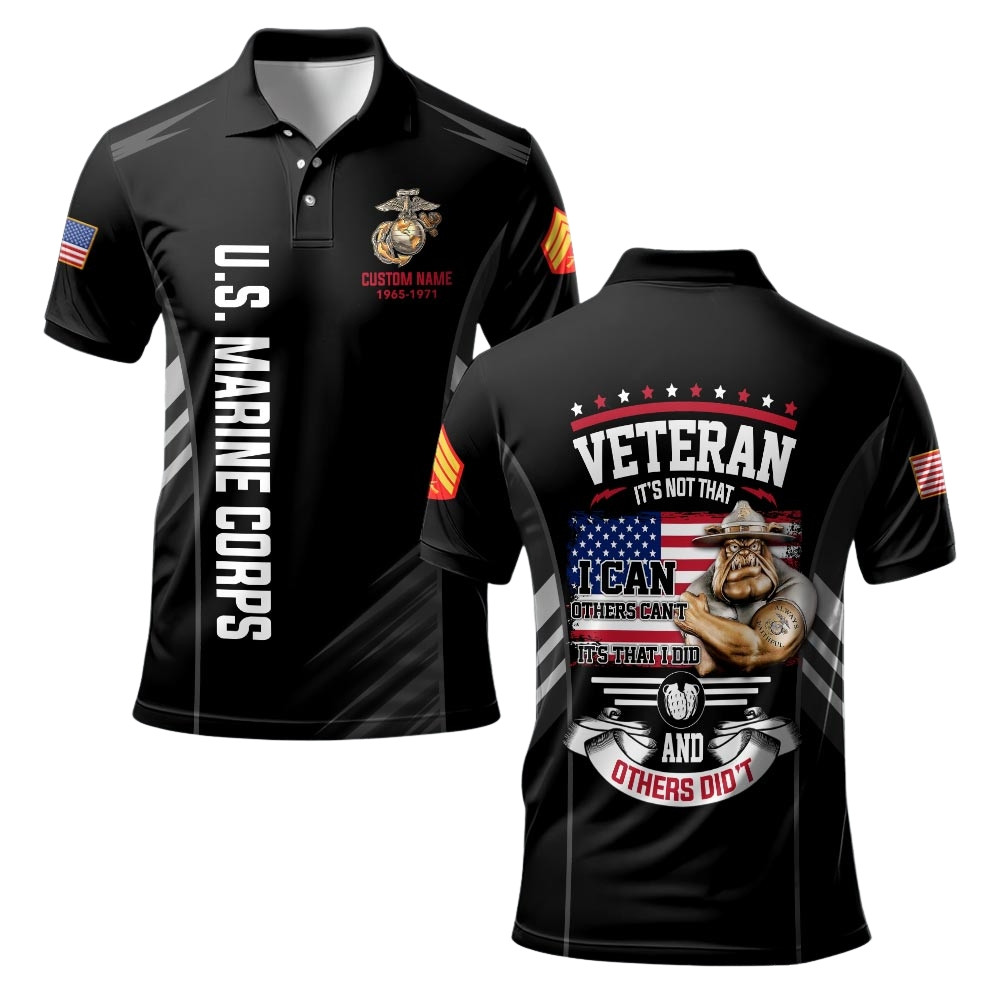 Premium Custom USMC Polo Shirt VPVC219320, Gifts For Marine Veteran, Gifts For Veterans Day