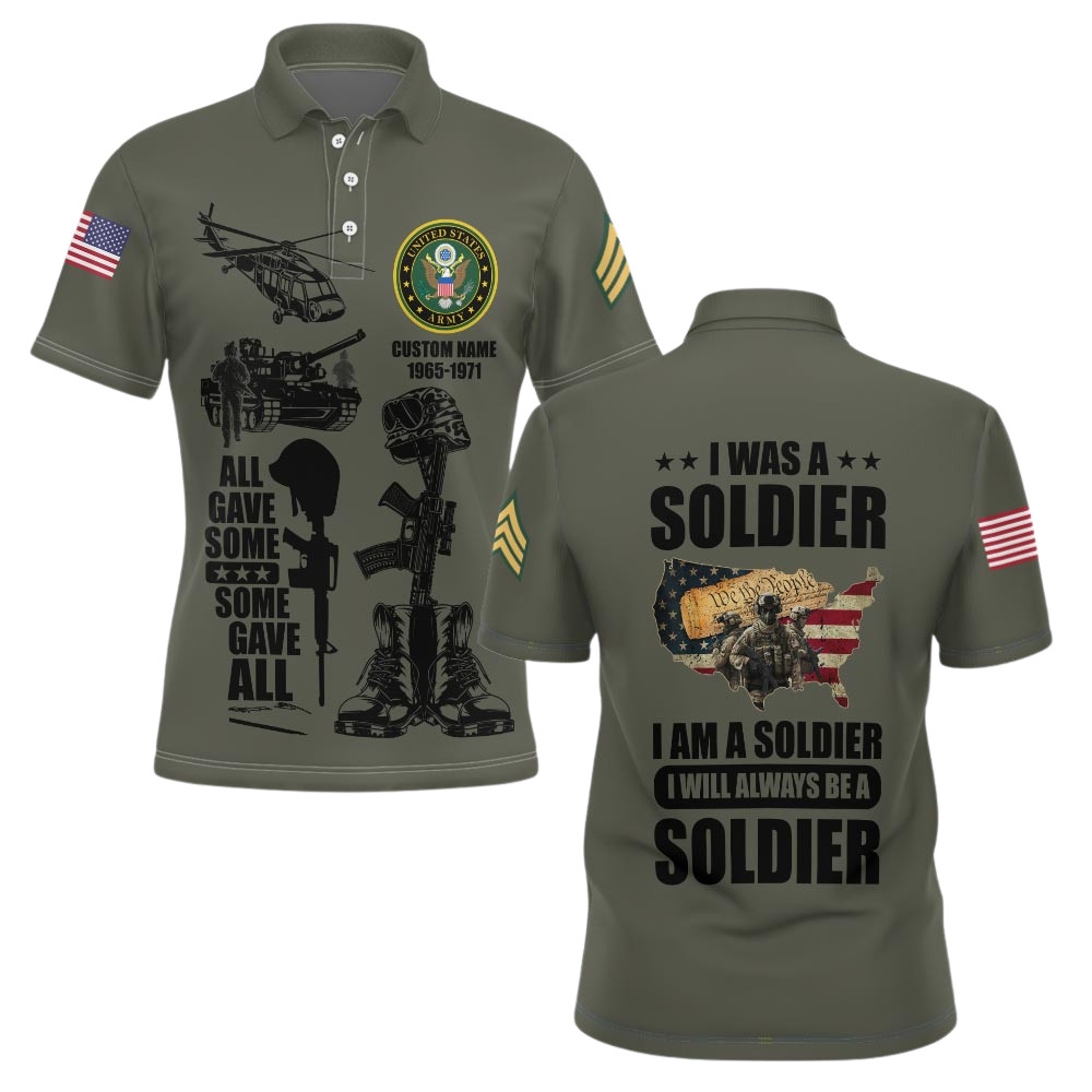 Premium Custom US Army Polo Shirt VPVC219328, Gifts For Army Veteran, Gifts For Veterans Day