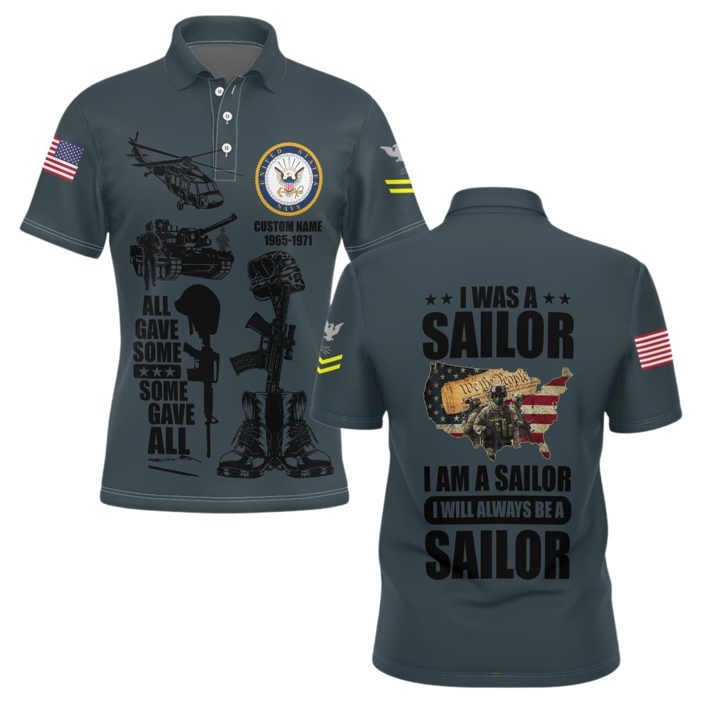 Premium Custom US Navy Polo Shirt VPVC219329, Gifts For Navy Veteran, Gifts For Veterans Day