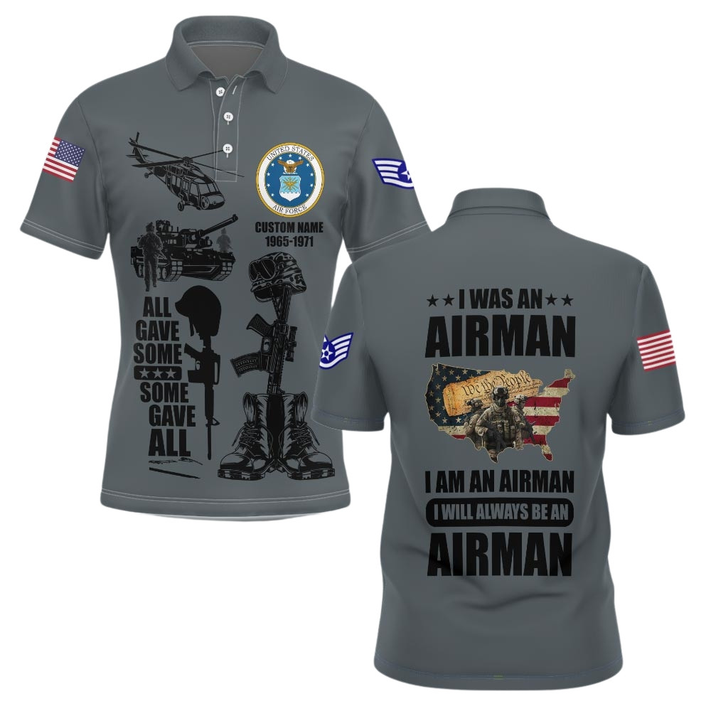 Premium Custom USAF Polo Shirt VPVC219331, Gifts For Air Force Veteran, Gifts For Veterans Day