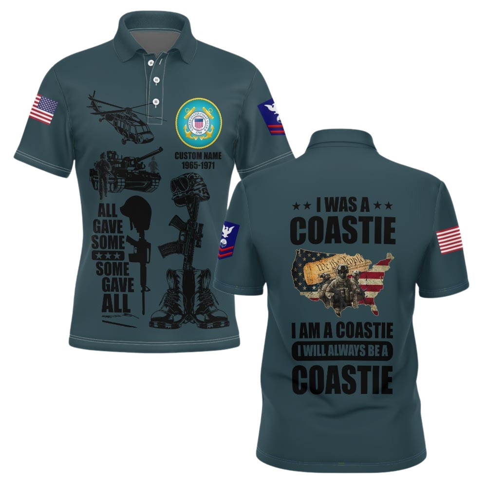 Premium Custom USCG Polo Shirt VPVC219332, Gifts For Coast Guard Veteran, Gifts For Veterans Day
