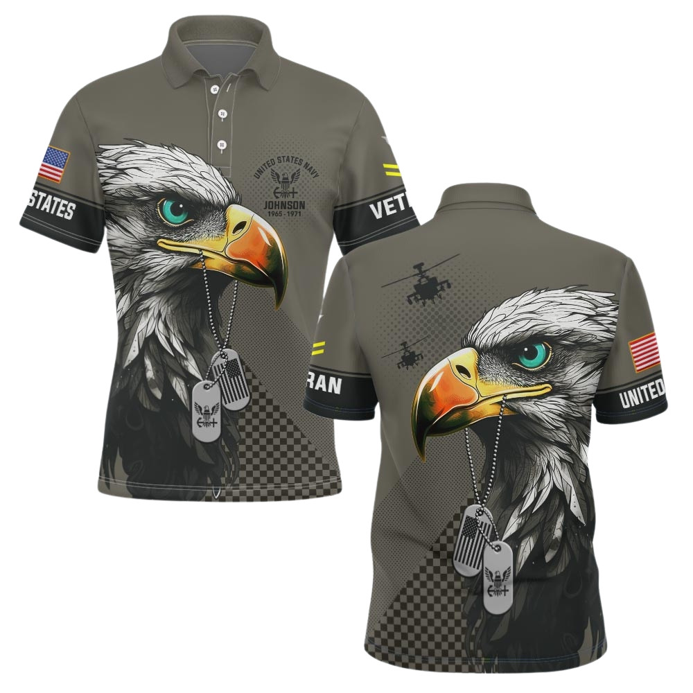 Premium Custom US Navy Polo Shirt VPVC219334, Gifts For Navy Veteran, Gifts For Veterans Day