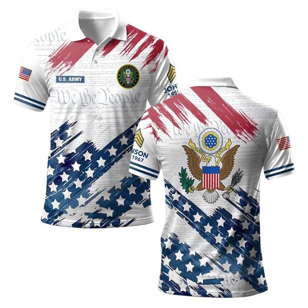 Premium Custom US Army Polo Shirt VPVC219344, Gifts For Army Veteran, Gifts For Veterans Day