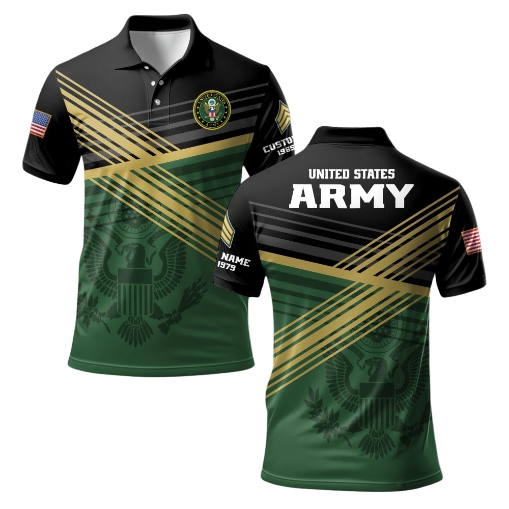 Premium Custom US Army Polo Shirt VPVC219349, Gifts For Army Veteran, Gifts For Veterans Day