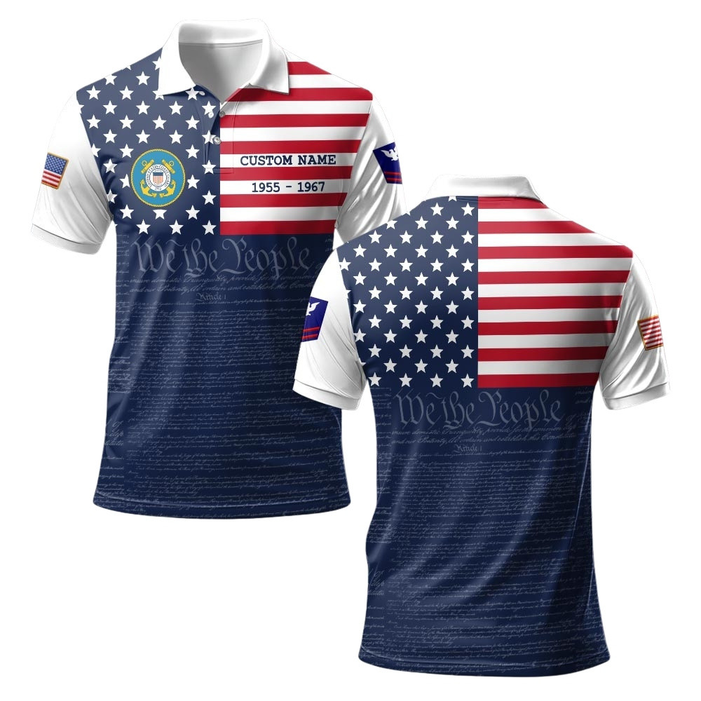 Premium Custom USCG Polo Shirt VPVC219358, Gifts For Coast Guard Veteran, Gifts For Veterans Day