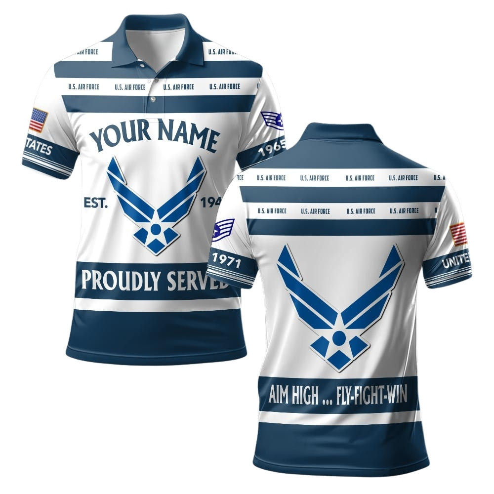Premium Custom USAF Polo Shirt VPVC219367, Gifts For Air Force Veteran, Gifts For Veterans Day