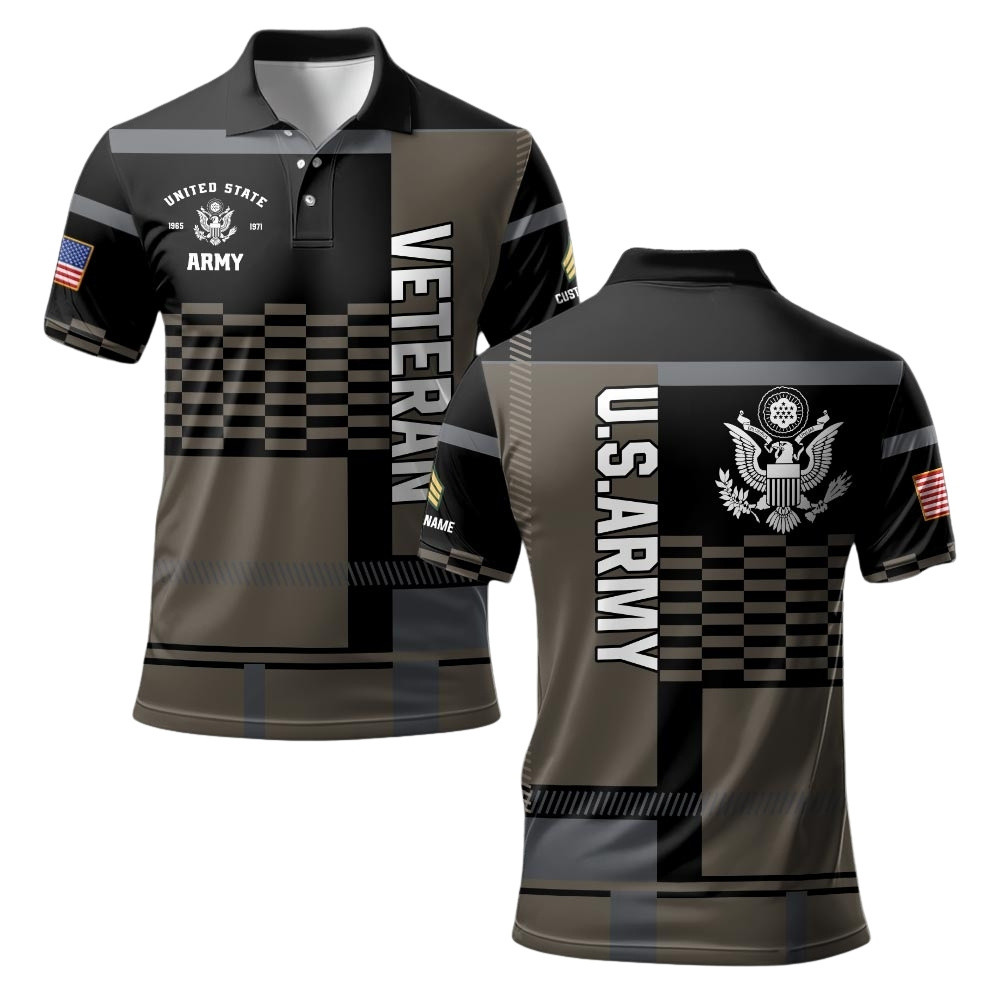 Premium Custom US Army Polo Shirt VPVC219369, Gifts For Army Veteran, Gifts For Veterans Day