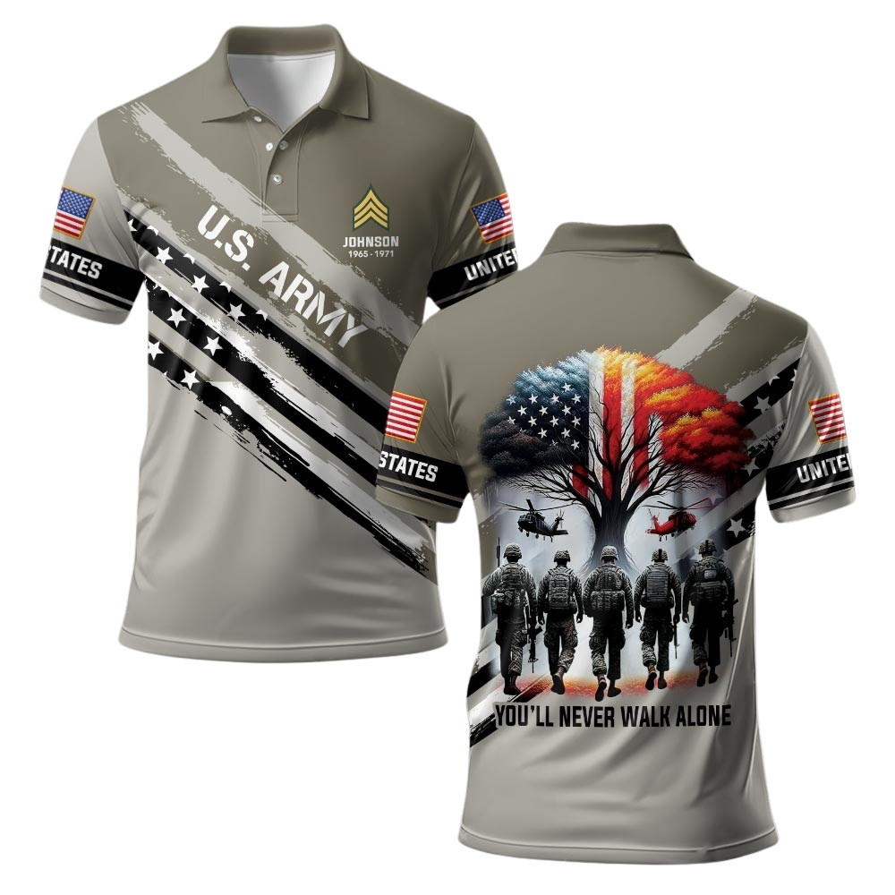 Premium Custom US Army Polo Shirt VPVC219384, Gifts For Army Veteran, Gifts For Veterans Day