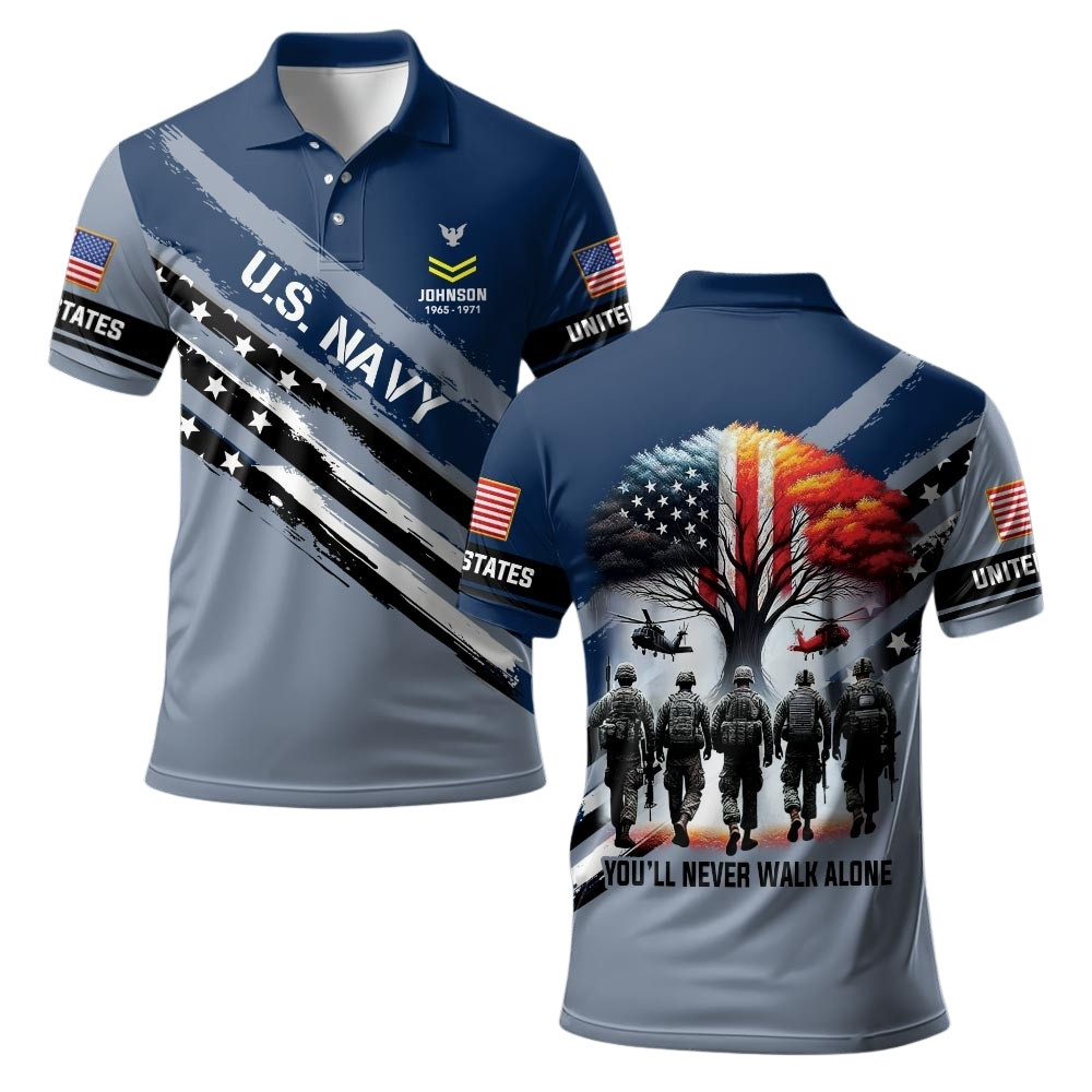 Premium Custom US Navy Polo Shirt VPVC219385, Gifts For Navy Veteran, Gifts For Veterans Day