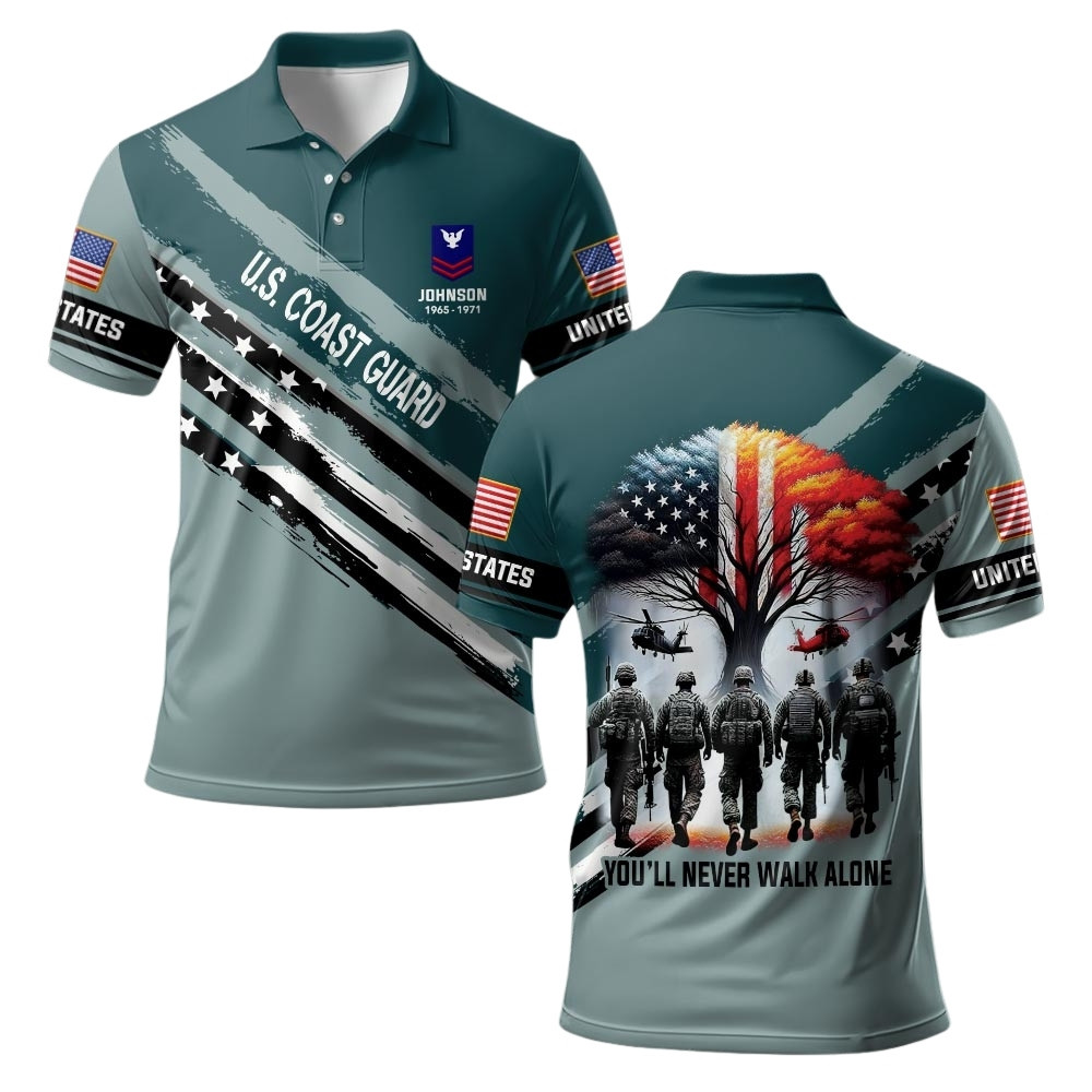 Premium Custom USCG Polo Shirt VPVC219388, Gifts For Coast Guard Veteran, Gifts For Veterans Day