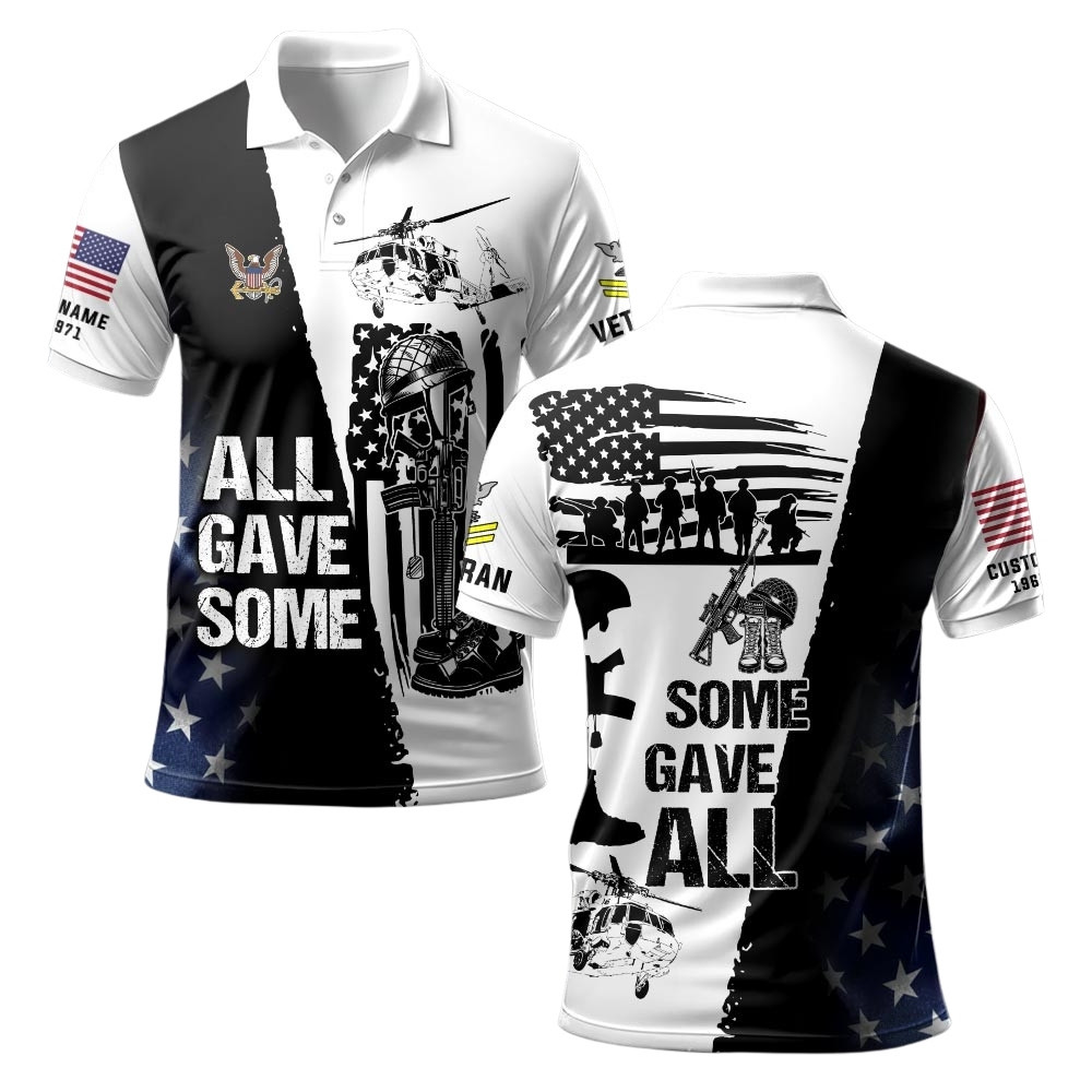 Premium Custom US Navy Polo Shirt VPVC219390, Gifts For Navy Veteran, Gifts For Veterans Day