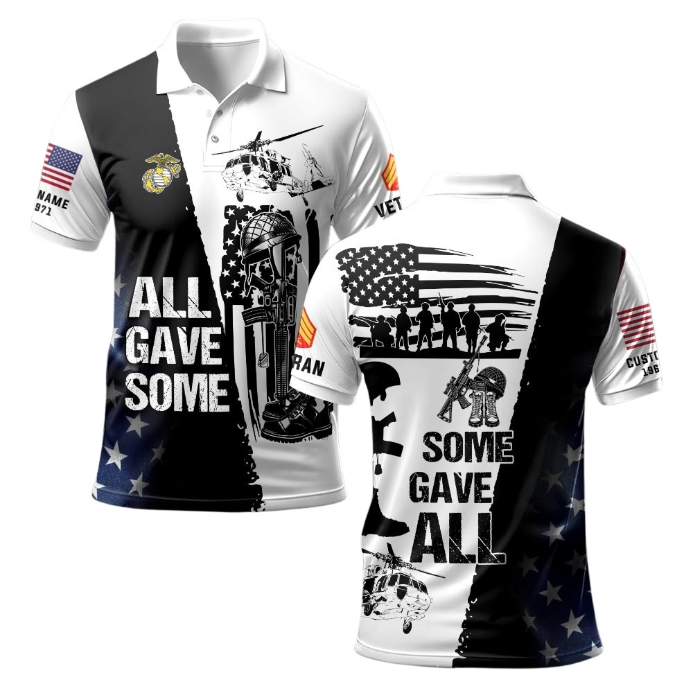 Premium Custom USMC Polo Shirt VPVC219391, Gifts For Marine Veteran, Gifts For Veterans Day