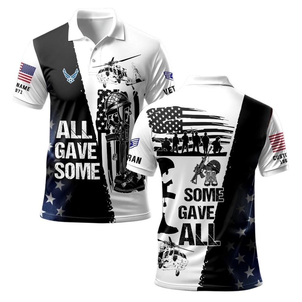 Premium Custom USAF Polo Shirt VPVC219392, Gifts For Air Force Veteran, Gifts For Veterans Day