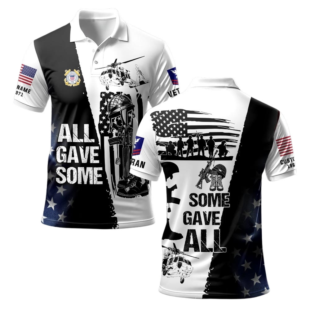 Premium Custom USCG Polo Shirt VPVC219393, Gifts For Coast Guard Veteran, Gifts For Veterans Day