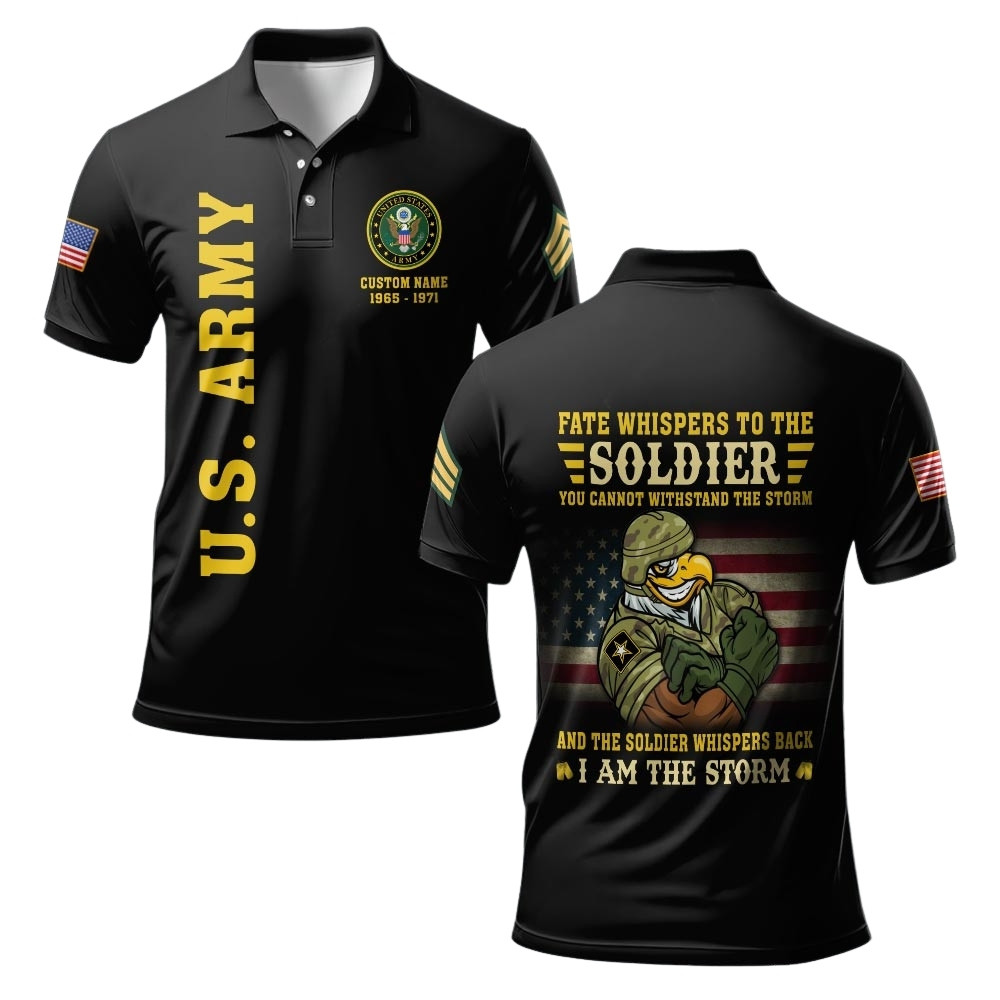 Premium Custom US Army Polo Shirt VPVC219394, Gifts For Army Veteran, Gifts For Veterans Day