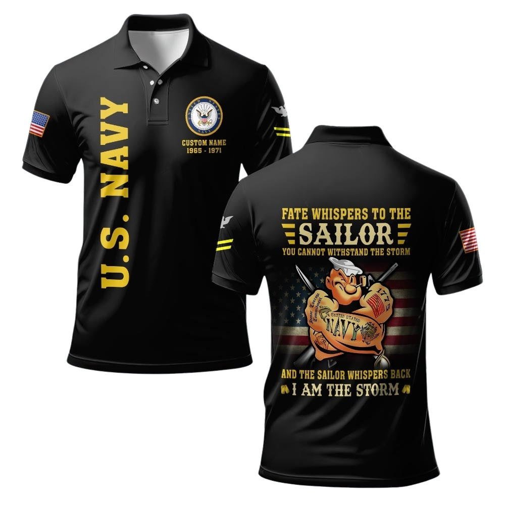 Premium Custom US Navy Polo Shirt VPVC219395, Gifts For Navy Veteran, Gifts For Veterans Day