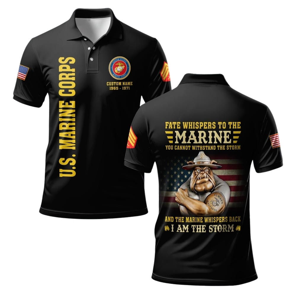 Premium Custom USMC Polo Shirt VPVC219396, Gifts For Marine Veteran, Gifts For Veterans Day
