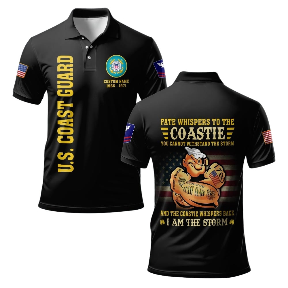 Premium Custom USCG Polo Shirt VPVC219398, Gifts For Coast Guard Veteran, Gifts For Veterans Day