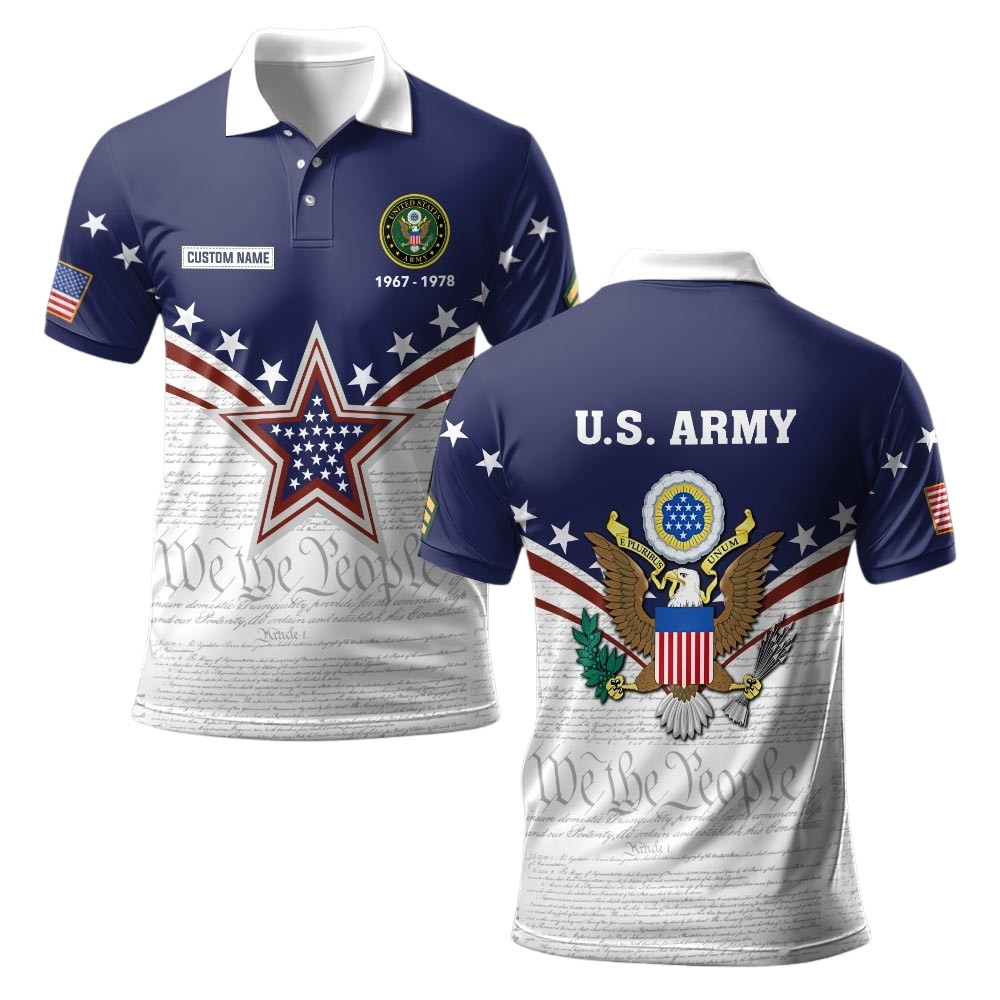 Premium Custom US Army Polo Shirt VPVC219399, Gifts For Army Veteran, Gifts For Veterans Day