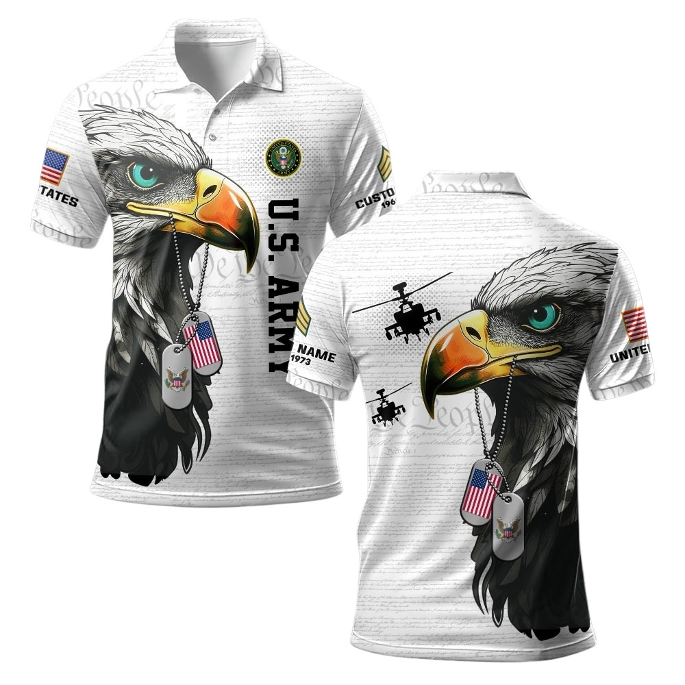 Premium Custom US Army Polo Shirt VPVC219404, Gifts For Army Veteran, Gifts For Veterans Day