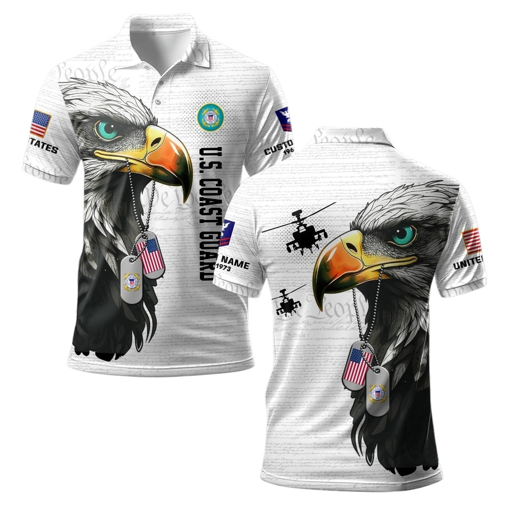Premium Custom USCG Polo Shirt VPVC219408, Gifts For Coast Guard Veteran, Gifts For Veterans Day