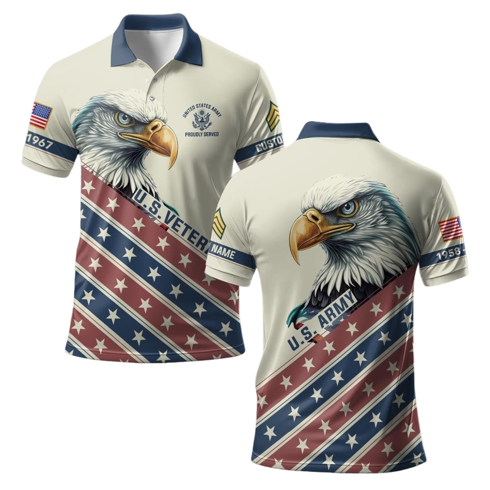 Premium Custom US Army Polo Shirt VPVC219409, Gifts For Army Veteran, Gifts For Veterans Day
