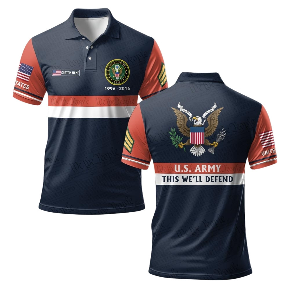 Premium Custom US Army Polo Shirt VPVC219421, Gifts For Army Veteran, Gifts For Veterans Day
