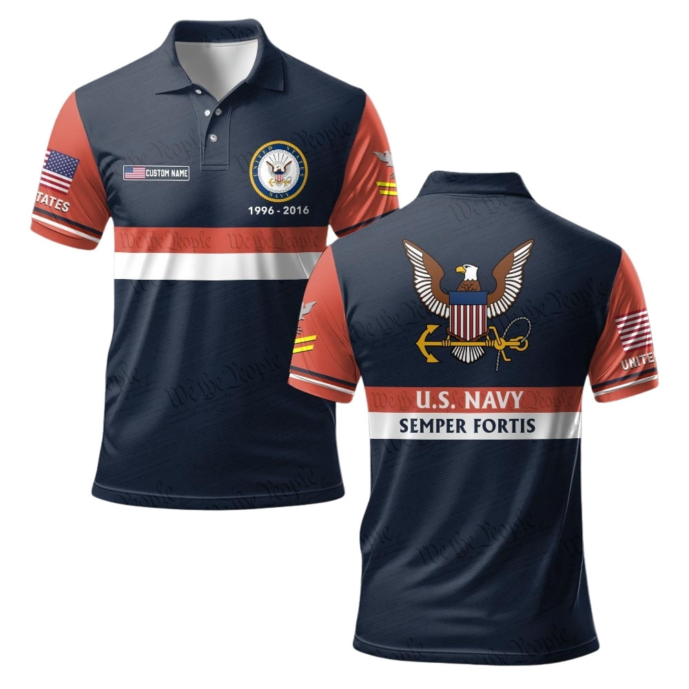 Premium Custom US Navy Polo Shirt VPVC219422, Gifts For Navy Veteran, Gifts For Veterans Day