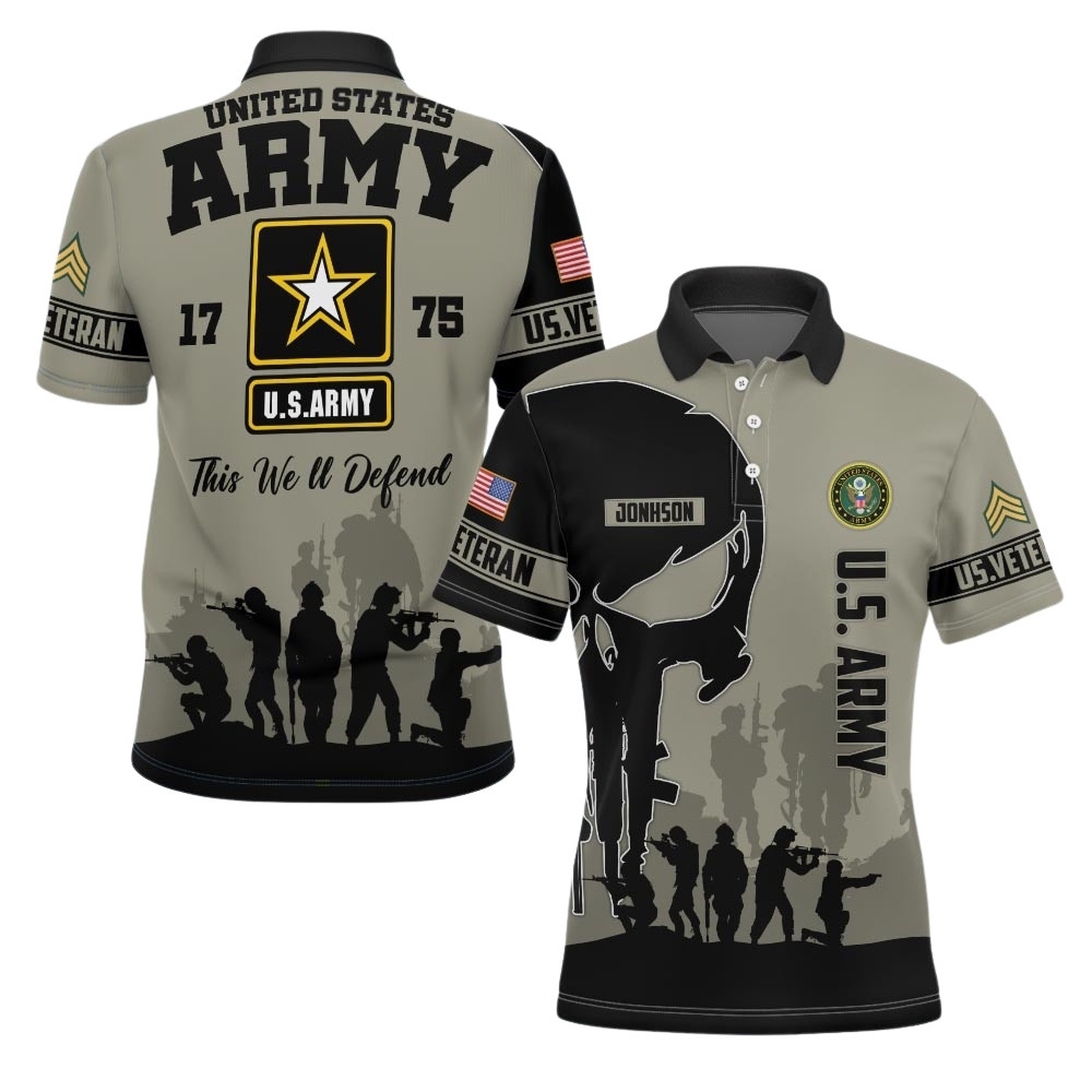 Premium Custom US Army Polo Shirt VPVC219441, Gifts For Army Veteran, Gifts For Veterans Day